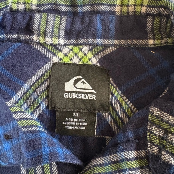 Quiksilver Kids Blue Plaid Shirt 3T - Picture 3 of 3